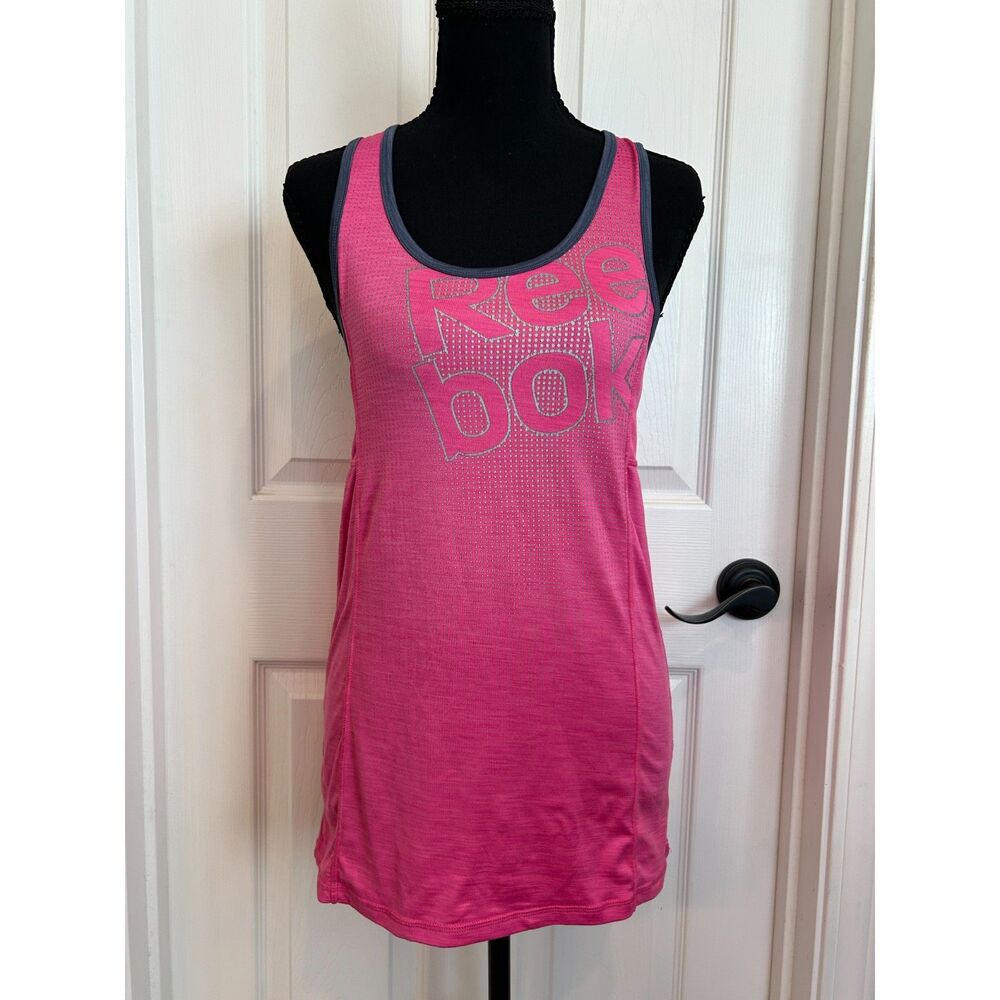 Reebok Athletic Workout Racer Back Longline Tank Top Sz XS